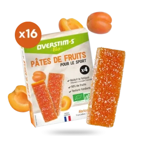 LOT DE 16 PATES DE FRUITS BIO OVERSTIMS ABRICOT