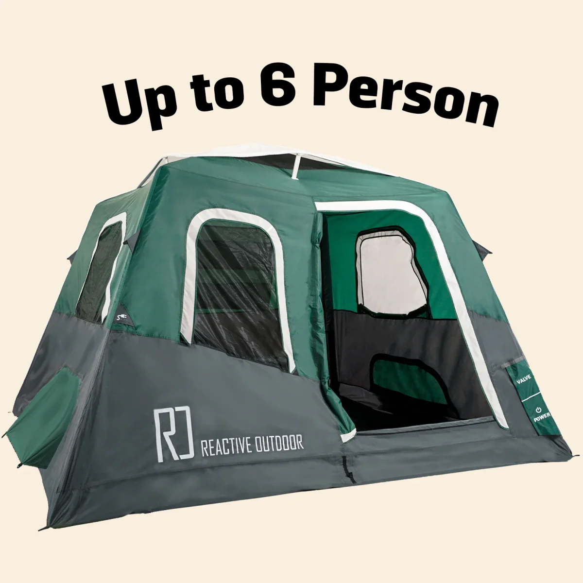 Large-Sized 2-Step Cabin Tent + FREE Camping Tarp (Up To 6 Person, UK) – Image 3