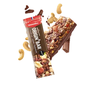 BARRE ENERGETIQUE OVERSTIMS ORIGIN VEGAN ET SANS GLUTEN CHOCOLAT NOIR AMANDE