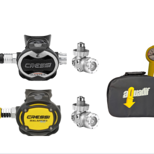 MASTER T10 SC CROMO Pack détendeur + Octopus MG BALANCED + manomètre compact + Sacoche – Cressi