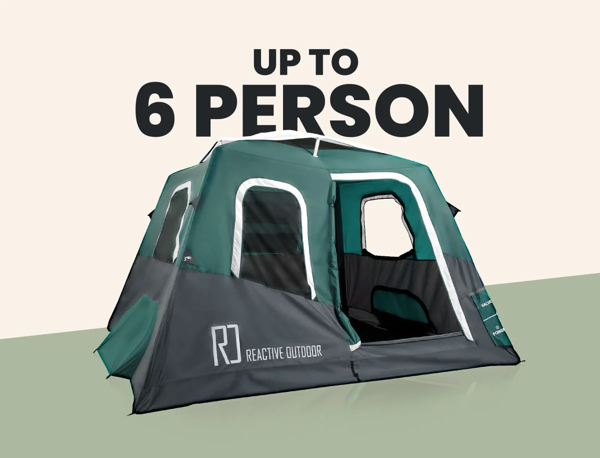 Large-Sized 2-Step Cabin Tent + FREE Camping Tarp (Up To 6 Person, UK)
