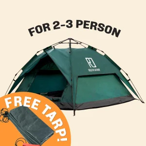 Large-Sized 3 Secs Tent + FREE Camping Tarp (For 2-3 Person).