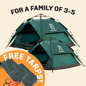 1 Small-Sized + 1 Large-Sized 3 Secs Tent + 2 FREE Camping Tarps (Family Package).