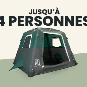 2-Step Cabin Tent – Petite taille + Bâche de camping OFFERTE (jusqu’à 4 personnes, FR)