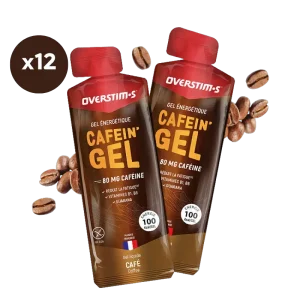 LOT DE 12 GELS ENERGETIQUES OVERSTIMS CAFEIN