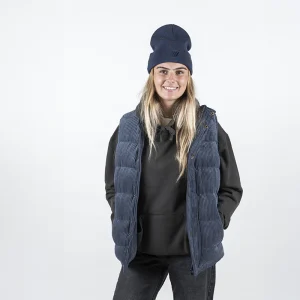 Doudoune sans manche Mira velours - Bleu marine