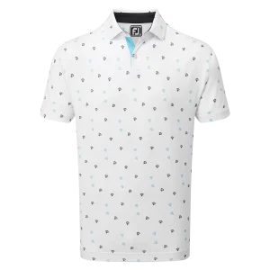 FootJoy, Homme, Polo imprimé Parachute, Blanc