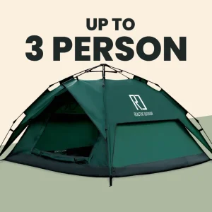 Large-Sized 3 Secs Tent + FREE Camping Tarp (Up to 3 Person, UK)