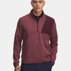 Under Armour, Pull SweaterFleece Homme, Rouge Foncé