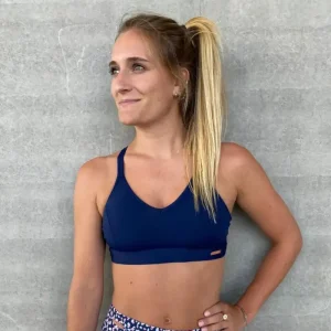 Brassière de sport bleu Made in France – Les Poulettes Fitness