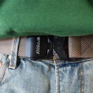 Ceinture boucle acier ouverture rapide - Sable