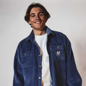 Chemise velours côtelé - Bleu