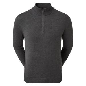 Footjoy, Homme, Pullover en laine 1/2 Zip, Charcoal