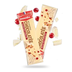 BARRE ENERGETIQUE CHOCOLATEE OVERSTIMS CHOCOLAT BLANC CRANBERRIES