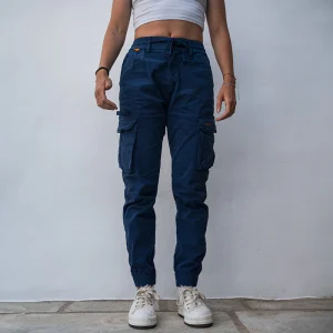 Pantalon cargo Thalassa serré - Bleu marine