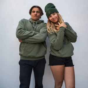 Hoodie coton bio - Kaki